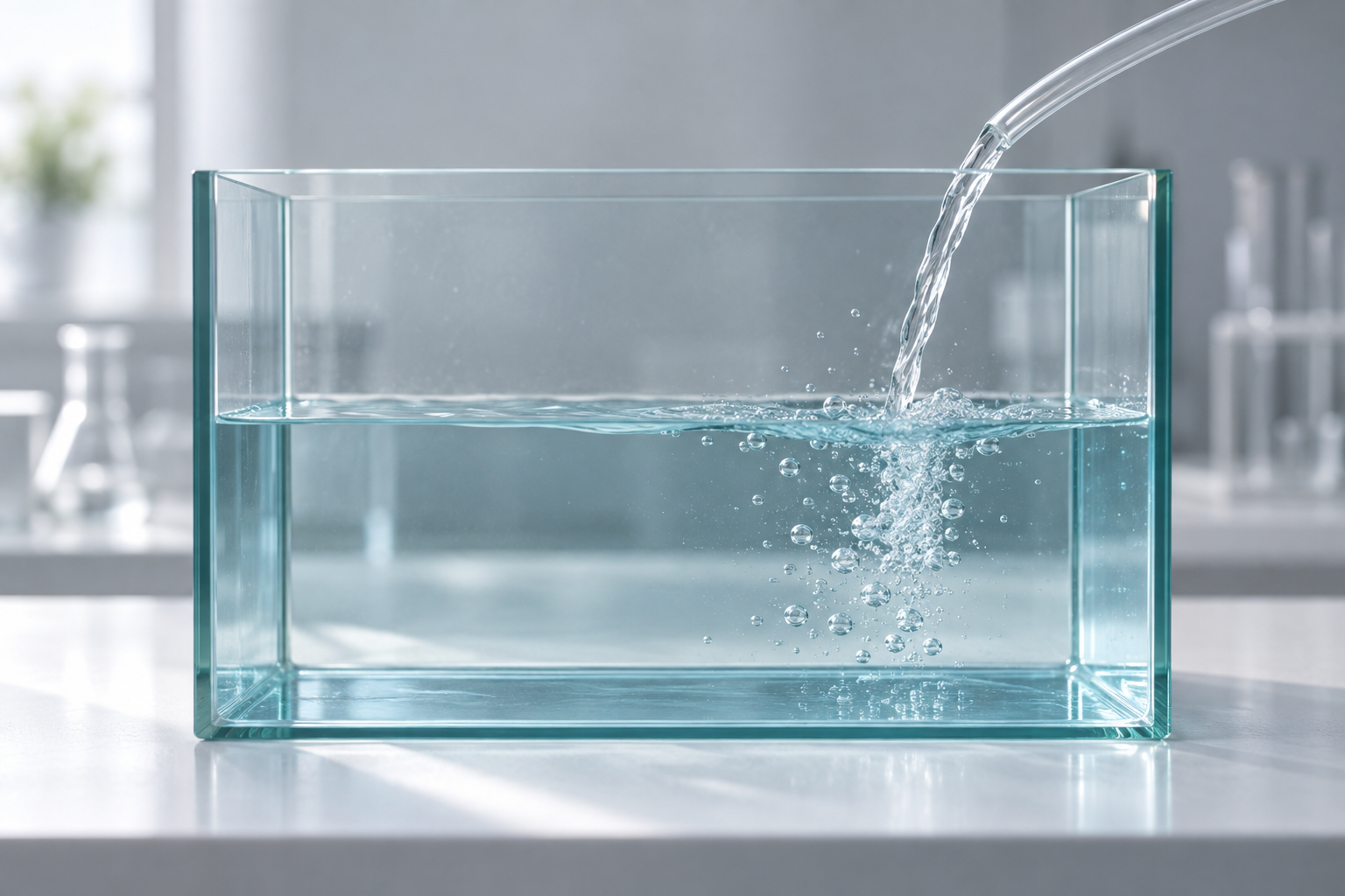 水槽に水を入れる